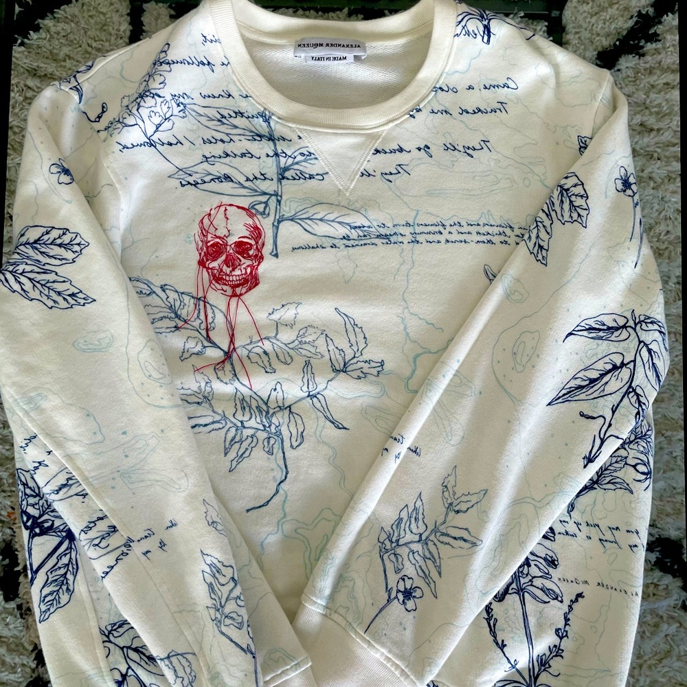 Alexander McQueen Embroidered skull + explorer sweatshirt
